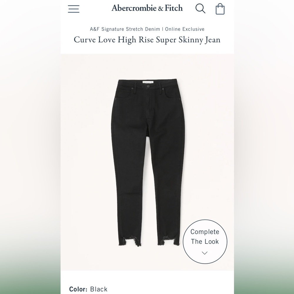 Abercrombie & Fitch Curve Love High Rise Super Skinny Ankle Jean